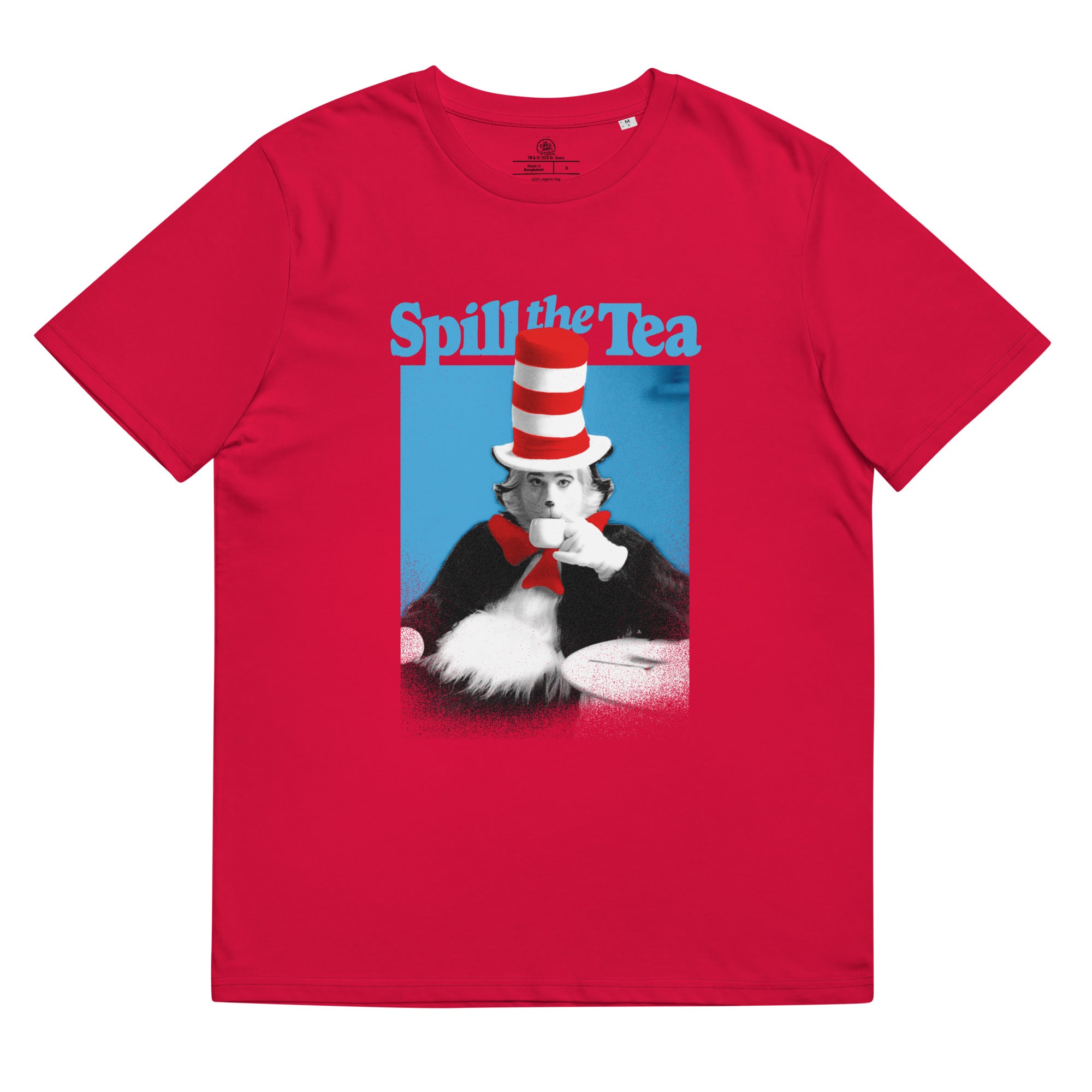 Spill The Tea Cat In The Hat T-Shirt | Premium Organic Cotton – Dr