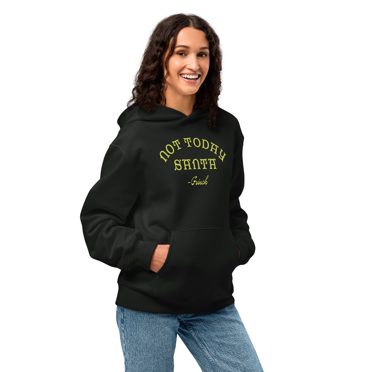 The Grinch Oversized Hoodie Not Today Santa