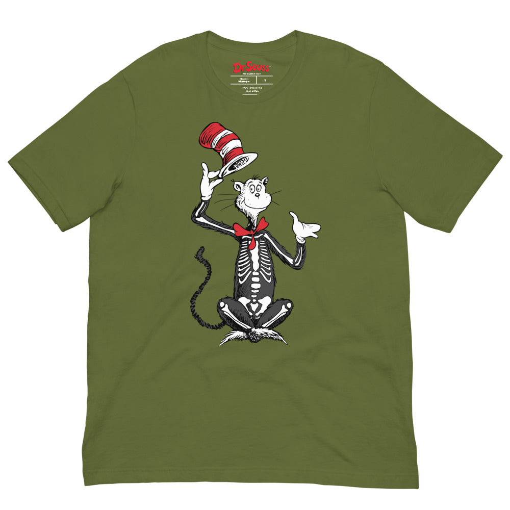 The Cat in the Hat Skeleton Hat's Off T-Shirt Olive