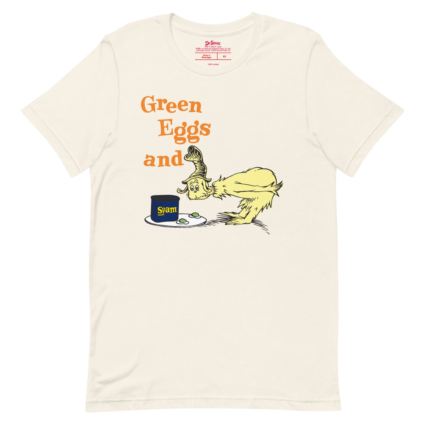Green Eggs and Spam Adult T-Shirt Vintage White