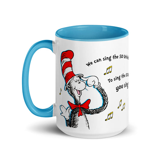 The cat in the hat mug sing the 50 states - blue