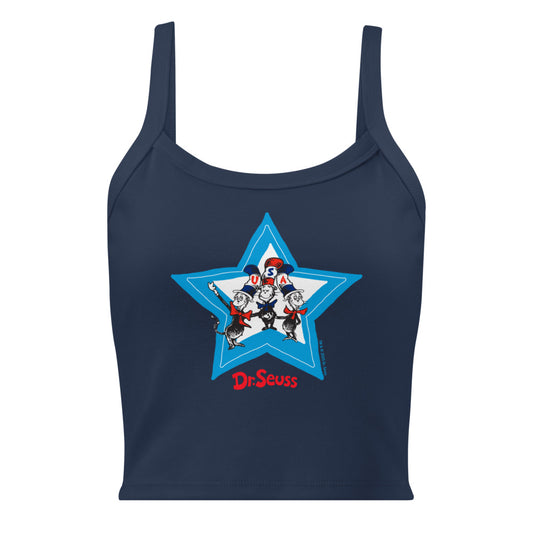 The cat in the hat usa micro-rib tank top - solid navy blend