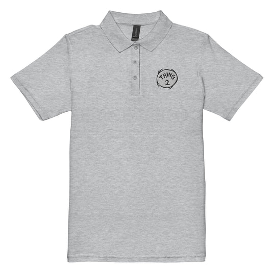 The Cat in the Hat Thing 2 Women's Polo Shirt Sport Grey