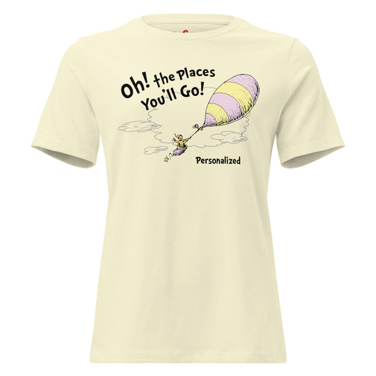 Oh! the places you'll go personalized women's t-shirt - citron