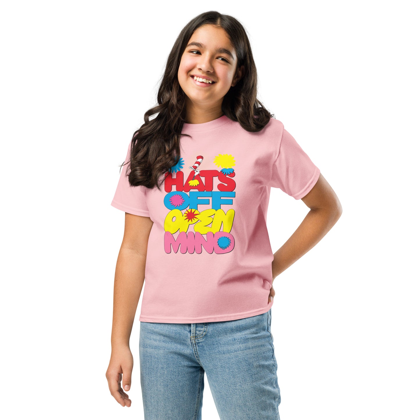 The Cat in the Hat Signature Collection Kids T-Shirt Hats Off Open Mind
