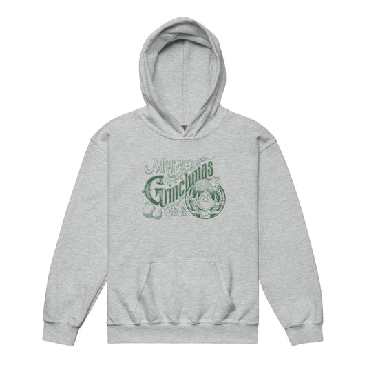 The grinch kids hoodie merry grinchmas - sport grey