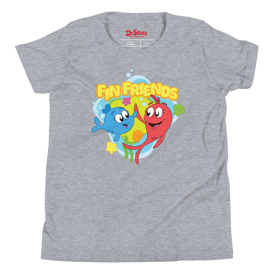 Red Fish, Blue Fish Fin Friends Kids T-Shirt Athletic Heather