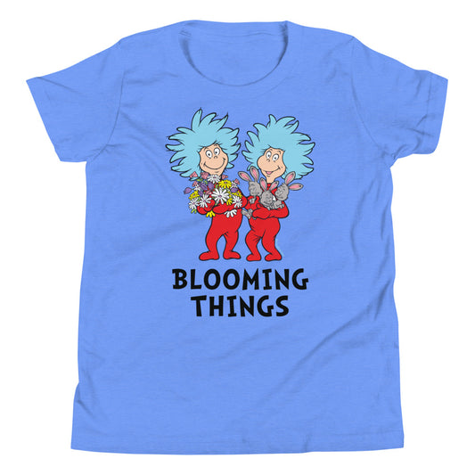 The cat in the hat spring things flowers kids t-shirt - heather columbia blue
