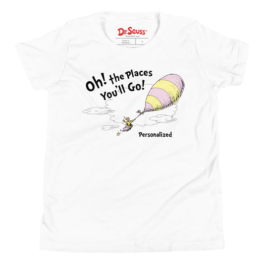 Oh! the Places You'll Go Personalized Kids T-Shirt White